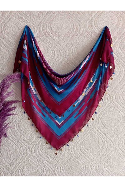 LABELLA COLLECTİON أنبوب نسائي باللون العنابي والأزرق من Lira Evil Eye Beaded