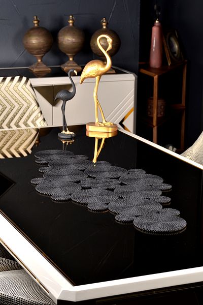 Natural Dowry 90x40cm Black Runner, Sufragerie/bucatarie/Husa de masa, Husa de lux pentru living