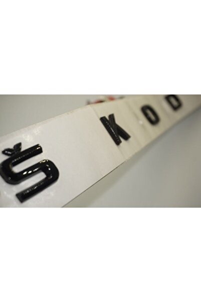 EDEXPORT Skoda Bagaj Uyumlu Yeni Nesil Uzun Parlak Siyah Abs 3m 3d Yazı Logo ...