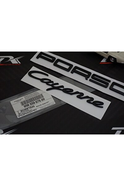 DK Tuning Porsche Cayenne Bagaj 3M 3D ABS Yazı Logo Siyah Amblem Seti