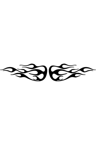 Birim Matbaa Motor Flame Sticker - 35x13 cm, 2 Pieces