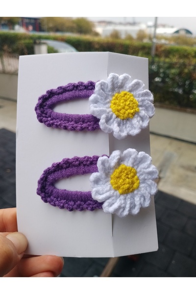 Jolly accesory Çok Renkli 2'li Anne ve Çocuk Örgü Toka Seti