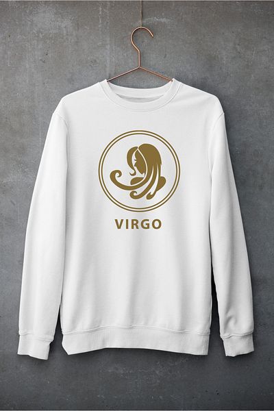 Raf Coll Unisex Oversize Crew Neck Spike Zodiac Ψηφιακή στάμπα φούτερ με δύο νήματα εσωτερικά ανυψωμένα