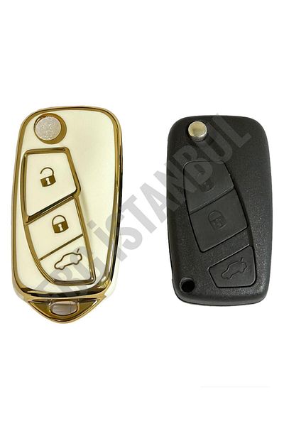 EBG İSTANBUL Fiat Fiorino Linea Ducato Boxer Jumper Switchblade (White) Car Key Remote Control Case Cover