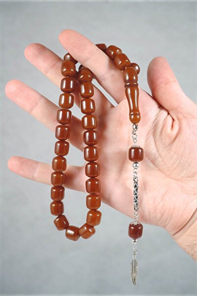 izmirpazarı نصف كبسولة مسحوق بني العنبر مسبحة الصلاة