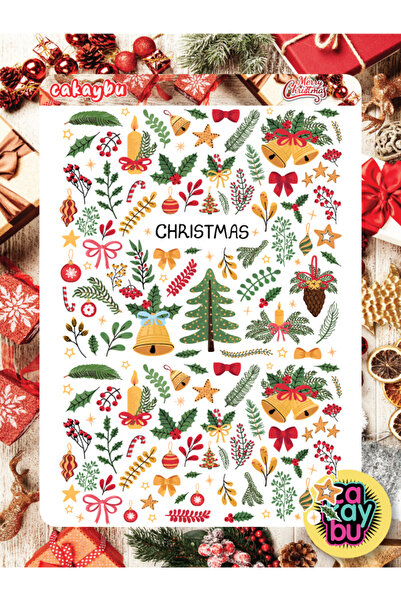 cakaybu Set de autocolante de Crăciun Fericit (de Anul Nou) 1 foaie dimensiun...
