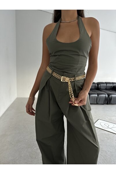 coaksco Cureaua de dama cu lant dublu din aur