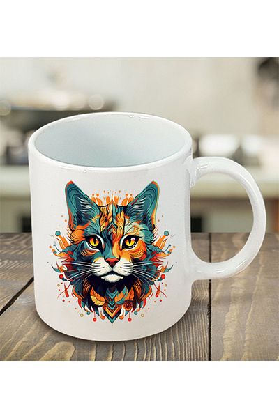 lili hediyelik Cat Mug Cup - Ceramic Tea, Coffee Gift Cup