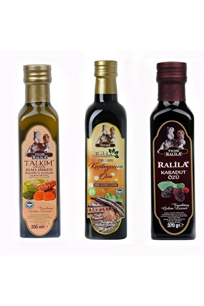 RALİLA Organik Karadut Özü Zencefil Zerdeçal Atom Keçiboynuzu Özü 700 Gr Soğuk Sıkım Seti 3"lü