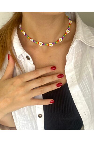 Beykan Papatya Boncuk Tasarım Kolye