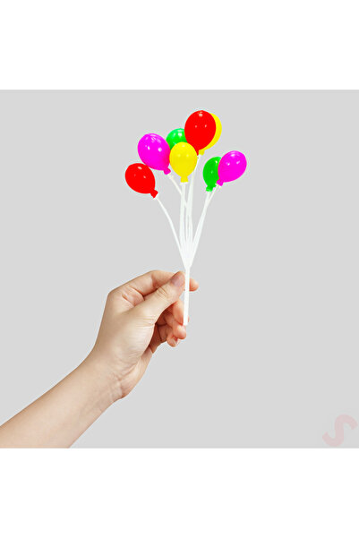 Süsle Baby Party Plastik Minyatür 8'li Demet 17cm Teraryum Obje - Balon