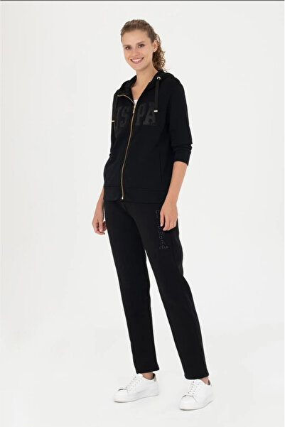 U.S. Polo Assn. Γυναικείο μαύρο φούτερ με κουκούλα Basic G082SZ082.000.1677766.VR046