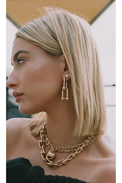 monalisatoka Kadın Tiffany Gold Küpe