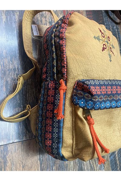 Street Bag Nubi Ethnic Authentic Patterned Embroidery Backpack Bohemian Backpack Daily Use Travel
