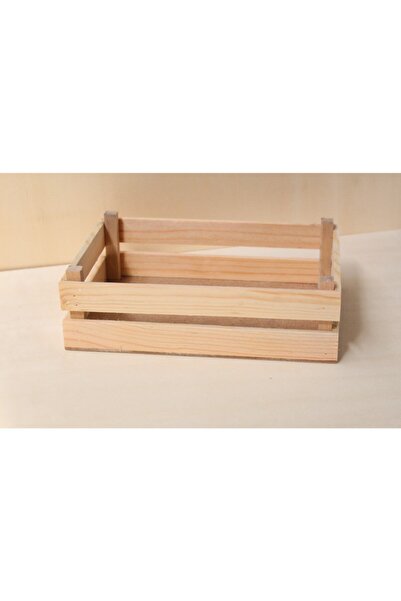 Demwood 17x27 Ebatlarında Natural Ahşap Kasa Sandık