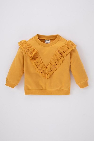 DeFacto Baby Girl Crew Neck Ruffle Sweatshirt B1324A523Wn