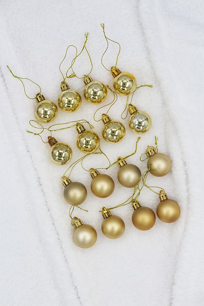 Yusuf Dirik YD Party Supplies Christmas Tree Ball Shiny Matte Mini Size 3 cm 16 Pieces