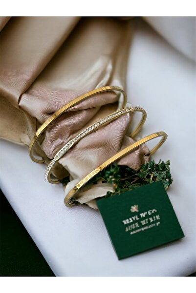 İNN JEWELLERY Steel Bracelet Tarnish Resistant Antiallergic 3-Piece Stone Ajda Figure (2 Years Importer Warranty)