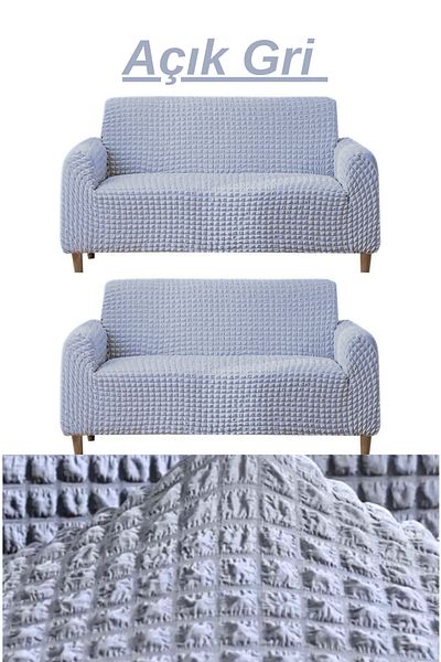 FurkanTicaret Flexible Washable Sofa and Sofa Set with 3+3 Wrap Skirts - Sofa Bed Set Cover/Cover