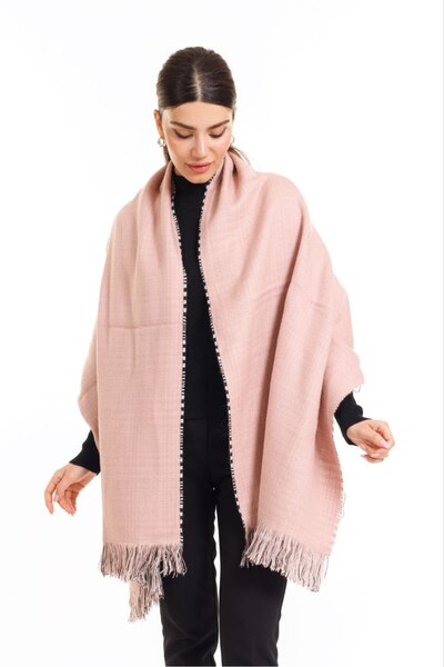 MESCHAIN Μάλλινο σάλι ώμου διπλής όψης καρό - 70x190cm - Χειμερινό σάλι