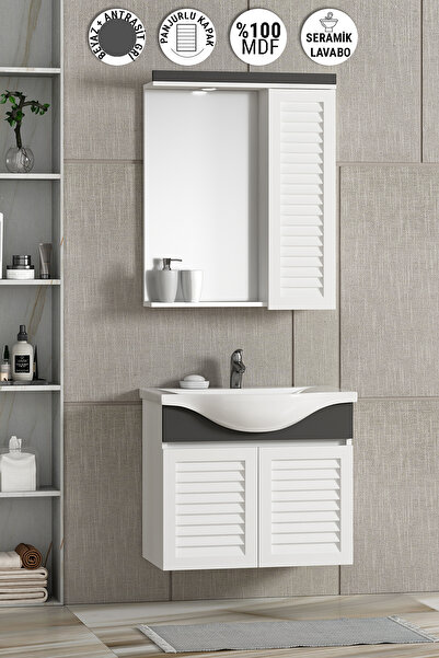 ÖZCEDEN 65 Cm Lilyum Takım Asma Panjur Balon Panel Antrasit Gri