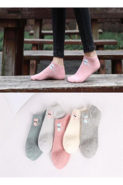 Black Arden Socks Desenli Yazlık Kadın Patik Seti 5 Çift