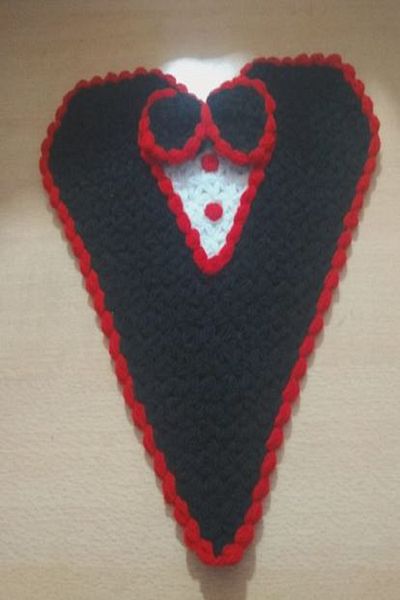 GÜZEL KAMAN 1 Piece Black Red White Heart Single Layer Bath Washcloth - Useful