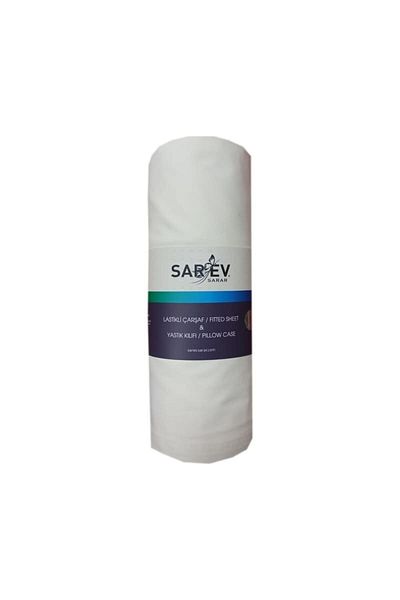 Sarev 100% Cotton Fitted Sheet Set Ranforce Single White