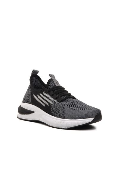WALKWAY Ravello-F Children's Sports Shoes - Black, White, Smoke, Ornamental Laces and Mesh