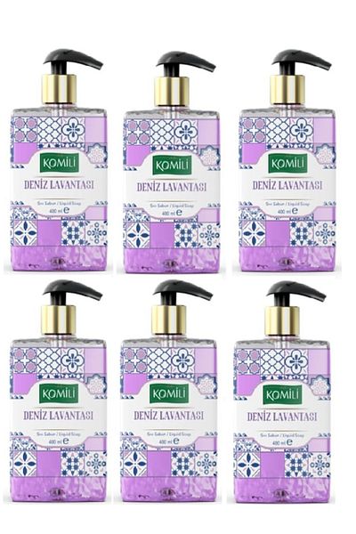 Komili Premium Sea Lavender Liquid Soap 400ml*6 Pieces