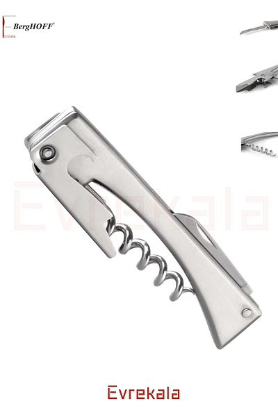 Berghoff Evrekala Shop Deschizător de sticle Berghoff Cutter multifuncțional din oțel și deschizător de sticle-Vânzător autorizat Evrekala-