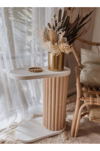 BÜYÜK İNCİ Modern Ahşap Yan Sehpa