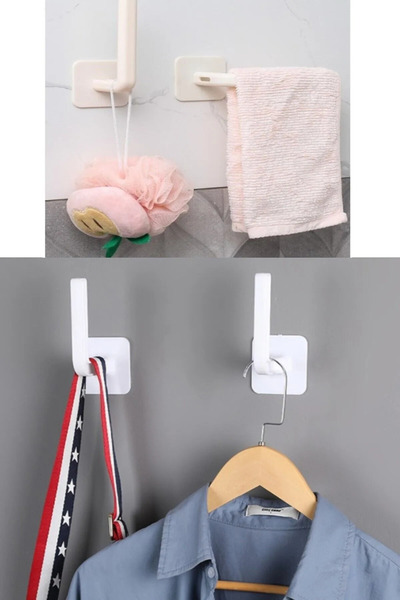 Genel Markalar Yapışkanlı L Şeklinde Havlu Askısı Mutfak Banyo Takı Kupa Kapa...