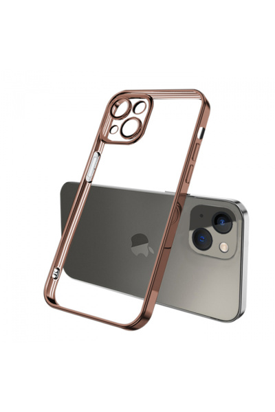 Ally Fashion Series Iphone 13 6.1inç Kılıf Renkli Kenar Lazer Çerçeveli Silik...