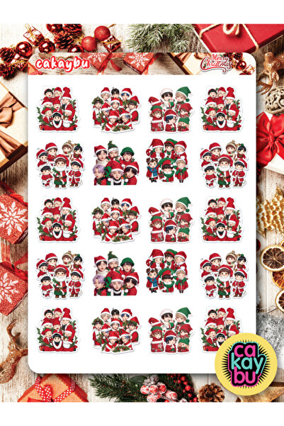 cakaybu Design de ilustrații de Anul Nou BTs - Set de autocolante de 1 foaie ...