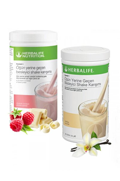 Herbalife Besleyici Shake Karışımı Formül 1 Ahududu 550 g 1 Vanilya 550 g