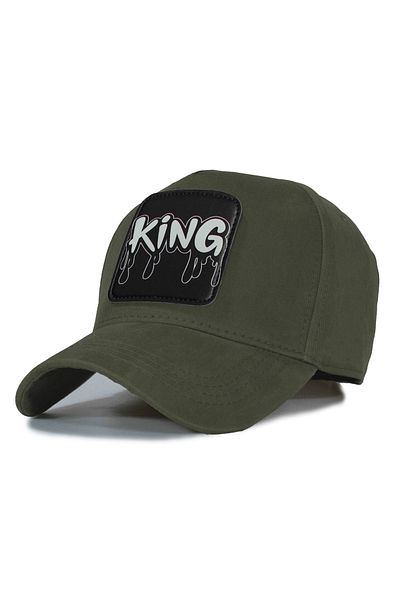 Trucker King Model Hat - Replaceable Leather Patch - Cotton - Unisex - Khaki