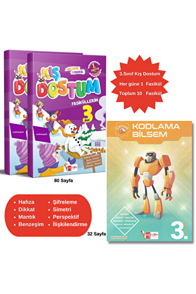 Artı Eğitim Yayınları 3. Class Winter Dude Semilunar Holiday Set 2023 (3 Books)
