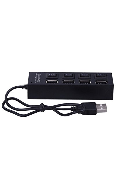 Alfais 4863 4 Port Usb 2.0 Hub Çoğaltıcı Çoklayıcı Switch Işıklı Anahtarlı