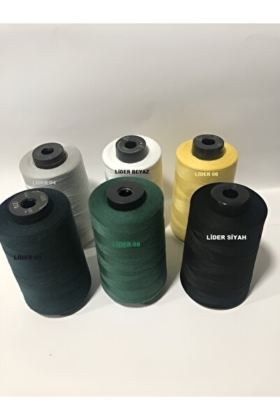 Lider Dikiş Iplik 6'lı Set Dikiş Ipliği 120 No 5000mt, Polyester