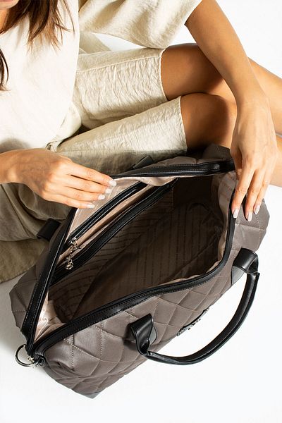 YOGII Assen Model Soft Leather Capitone Τσάντα χεριών και ώμων Τσάντα ταξιδιού Βαλίτσα χειρός Πολλαπλών θέσεων Vip