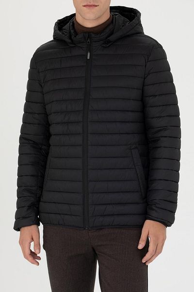 Pierre Cardin Μαύρο παλτό Slim Fit