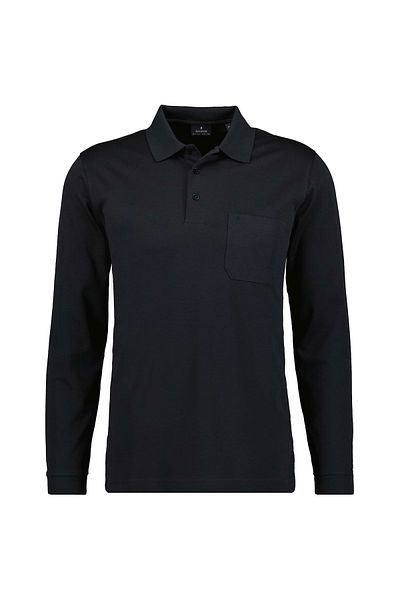 Ragman Herren Langarm-Poloshirt - Soft Knit Polo Knopf Langarm, Baumwollmischung, Knopfleiste, Easy