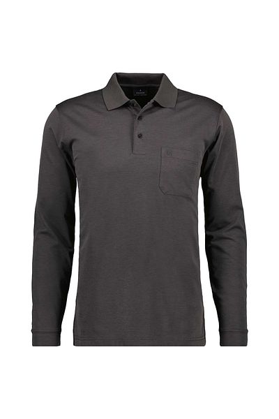 Ragman Herren-Poloshirt – weicher Strick, Knopf-Langarm, Baumwollmischung, Easy-Cut
