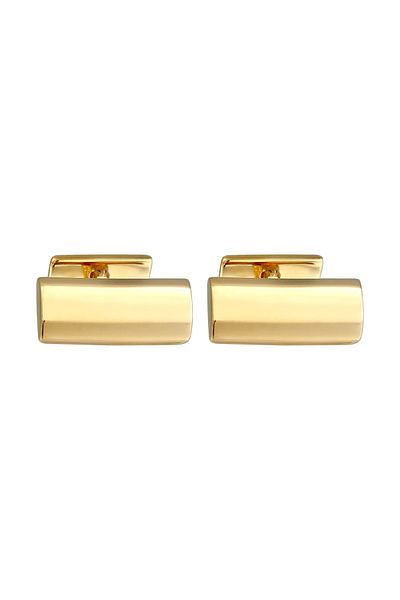 KUZZOI Manschettenknopf Rechteck Barren Poliert Elegant 375er Gelbgold