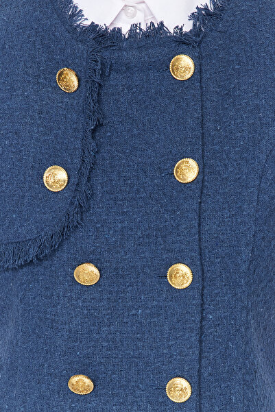 Trendyol Collection Індіго жилет на ґудзиках з тувіту TWOAW24YE00062