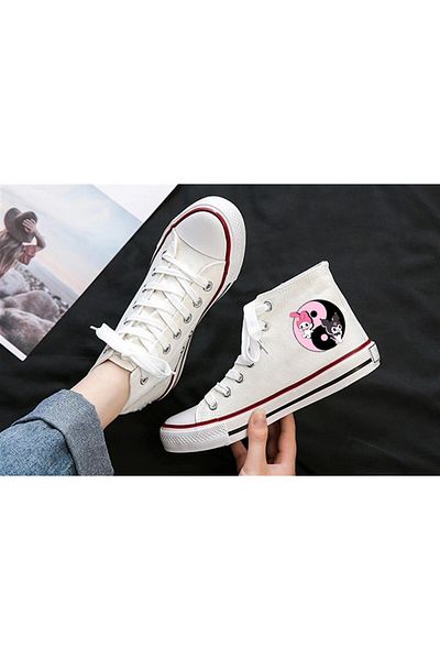 Touz White Canvas Shoes - Blunt Blunt Kuromi & Melody Printed
