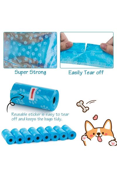 AYLA STAND 4-Piece Roll Pet Waste Bag Dog Cat Feces Collection Poop Roll Bag