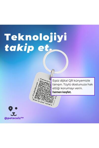 PETLOO Petscolz Qr Tag - Konum Bildirimli Qr Kod Künye