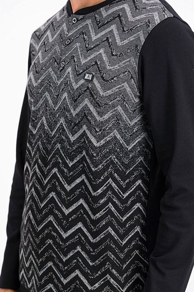 Arnetta Zig Zag Black Men's Pajama Set